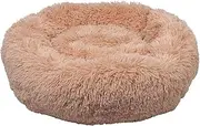 JACK AND VANILLA JV Bubble Calming Basket for Dogs - Round Anti-Stress Plush Cushion for Dogs - Removable Washable Lining - Dusky Pink, M, 70cm