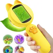 Portable Microscope for Kids 2 Inches LCD Screen with 8 LED Lights,Learning and Education Toys Miniscope Geology-Yellow
