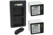 Wasabi Power Battery (2-Pack) and Dual Charger for Arlo Go (VMA4410 & VMA4400C)
