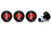 4 Black Billet Aluminum - Custom License Plate Frame Tag Bolts -"Pin Up Girl"