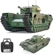 Large Remote Control Heavy Tank GB Churchill Mk.VII RC Tank 1/16 War Military Vehicle Simulation Smoke Barrel Telescoping NO-Shooting Sound Effect Collection Model 44CM