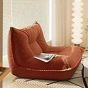 Lazy Sofa with Removable Corduroy Chair Cover Washable Giant Bean Bag Chair Memory Foam Kids Floor Chair Soft Cozy Recliner Sofa for Adult Living Room Bedroom (Orange)