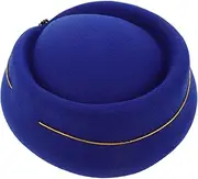 [WESIEVYA] Stewardess Beret Wool Hats for Women Apparel Costumes Fascinator Pill Hat Stewardess Hat Wool Fascinators Hats for Women Stewardess Pill Hat Fascinator Base Cap Woolen