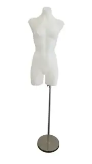 Female Mannequin Torso (white) - on weighted metal base