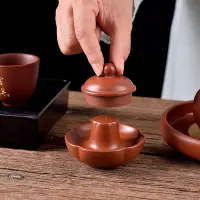 在飛比找Yahoo!奇摩拍賣優惠-老安順潮州中式朱泥茶壺蓋置蓋托 功夫茶具配件 茶托壺托蓋架擺