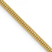 14K Yellow Gold 26 Inch 1.85mm Round Snake Lobster Clasp Chain