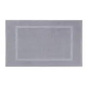 Pure Zone Palmer Circles Bath Mat Luxury Soft Cotton - Grey/Blue 60 x 90 cm