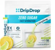 32 stick ✨ DripDrop Hydration ZERO SUGAR Electrolyte Drink Mix Single LEMON LIME