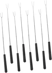 Vaguelly 8pcs Set Extendable Barbecue Skewers Set Hot Dog Forks with Comfortable Handles for Campfire Cooking Camping Essentials for Group Roasting and Grilling