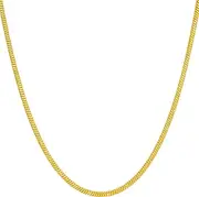 [Lifetime Jewelry] 1.9mm Snake Chain Necklace for Women and Men 24k Gold Plated