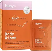 Refresh Body Wipes for Women – Cleansing Large Body Wash Wipes - Armpit Sweat Wipes for Body Odor – No Rinse, No Shower - Fresh Citrus – Arnica Flower, Charcoal & Glycolic Acid