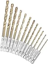 TEHAUX 2 Sets Precision Hss Drill Bit Set Titanium Coated Drill Bits for Plastic Aluminum Steel