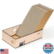 Conlun Cat Scratcher Box with Cat Scratching BoardPortable 3-Layer Corrugated