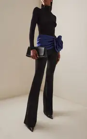 [Carolina Herrera] Corsage-Detailed Wool-Blend Bootcut Pants