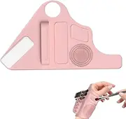 Handheld Makeup Mixing Palette, Adjustable Makeup Mixing Wrist Strap, Portable Make Up Mixing Palette, Lightweight Make Up Mix Tray with Makeup Brush Storage for Women, Artist