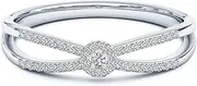 [Angara] Natural Round Diamond Cluster Split Shank Promise Ring in Sterling Silver/14ct Solid Gold for Women | April Birthstone Jewellery for Her