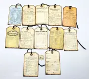 12-Vintage-Guest Receipt/Ledger-Junk Journal-Ephemera-Supplies-LARGE-Hang Tags