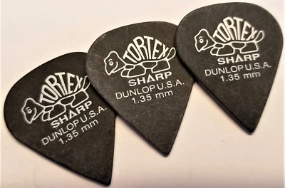 Dunlop Tortex Sharp Guitar Picks 1.35 mm 3 Pack
