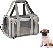 Large Cat Carriers, Dog Pet Carrier for Large Cats Dogs Puppies up to 25Lbs, Airline Approved Carrier Soft Sided Collapsible Travel Kitten Carrier Bag, 45 x 30 x 30 cm Pet Bag