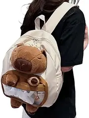 [Generic] Capybara Backpack Plush,Casual Business Bag | Large Capacity Backpack for Kids Girls Boys, Cute School Bag, Plush Bookbag Students