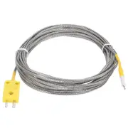 K Type Thermocouple Mini Connector Metal Shielded Wire 16ft -50 to 800°C