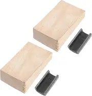 Kisangel 2 Pack Garden Hoe Parts Iron Hoe Head Reinforce Wedge Wood Stopper for Hoe Handle Fixing