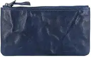 [HAMKVBPR] Mens Purses Men Coin Purse Leather Wallet Zip Pouch Card Case Purse Wallet for Men(Blue)