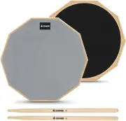 Drum Practice Pad 8 Inches, Silent Practice Drum Pad 2-Sided With Drum Sticks...