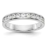 0.55ct. CZ Solid Real 14K White Gold 11-2.3mm Stone Channel Wedding Band Ring