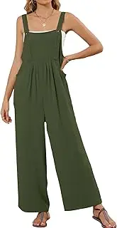 [Flygo] Womens Overalls Loose Fit Wide Leg Jumpsuits 2025 Summer Casual Rompers Jumper with Pockets