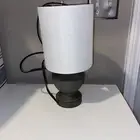 Gray Side Table Lamp and Shade 12” White Shade New