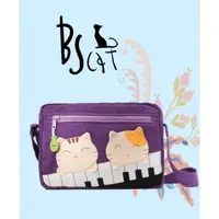 在飛比找蝦皮購物優惠-ABS貝斯貓 橫式側背包 休閒斜背包 旅行休閒包 可愛貓咪拼