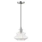Livex Lighting, 52831-91, Everett, Pendant, Brushed Nickel with Chrome Finish