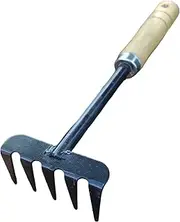 Gardening Tools Flower pl ng Tools Gardening rake Garden Trowel Garden Hoe Children Gardening Wooden Handle Tools Black Single rake