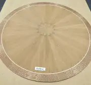 Larch with Sycamore border wood veneer pie sketch face 43" round with paper back