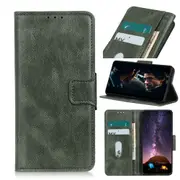 For Samsung Galaxy Note 20 Ultra Wild Horse Texture Folio Leather Case with Holder & Card Slots & Wallet, Dark Green