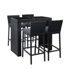 Outdoor Bar Set Rattan Patio Table Chairs Stools 4 Seaters