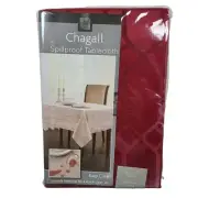 Chagall Spillproof Geometric Shape Rectangular Tablecloth in Rio Red 104" x 60"