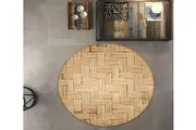 3D Bamboo Strip 324 Round Non Slip Rug Mat