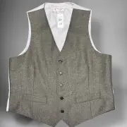 Vintage Brooks Brothers Red Fleece Brown Vest Wool Blend Tweed 42R Buttons