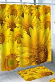 Crowded Yellow Sunflowers Shower Curtain