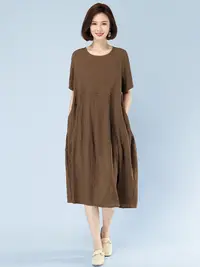 在飛比找Very buy優惠-夏季洋裝女2023中年媽媽顯瘦遮肉長裙寬鬆大尺碼氣質裙子