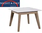 Brand New Oslo Lamp Table Two Tone Matte White & Ash hardwood Timber Legs