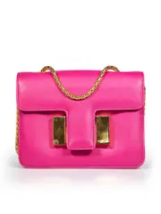 Pink Leather Sienna Chain Shoulder Bag