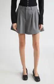 Sandy Liang Hinoki Pleated Shorts in Grey at Nordstrom, Size 8