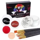Wismee Clown White Black Red Face Body Paint，Clown Makeup Kit，Joker Zombie Va...