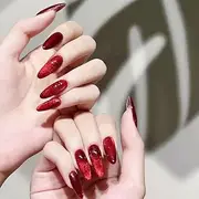 24pcs French Tip Stick on Nails Cat Eye Glitter Design Press on Nails Gradient Glitter Fake Nails Jerry Glue for Women Girls