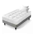 Giselle Single Mattress Topper Bamboo Fibre Pillowtop Protector Bedding
