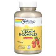 Solaray, High Potency Vitamin B-Complex Chewable, Natural Strawberry, 50 Tablets