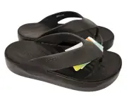 Crocs Getaway Platform Flip Flops Black Women's Size 10 Lightweight Soft Comfy